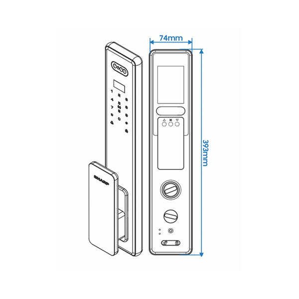 Khoá vân tay thông minh Sharp S6-FV Cà Phê/Đen