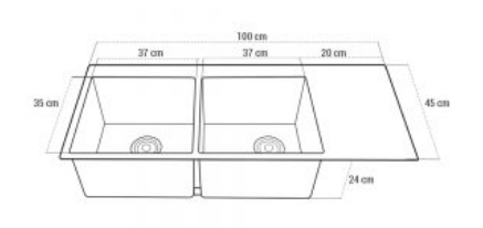 Chậu rửa bát 2 hố bàn chờ Roserler RL01-10045 Inox 201