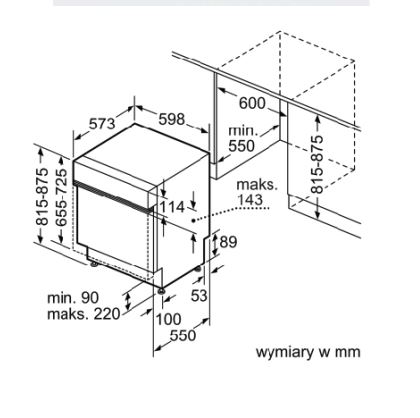 Máy rửa bát bán âm Bosch 14 bộ SMI6ZCS16E Series 6 Sấy Zeolith