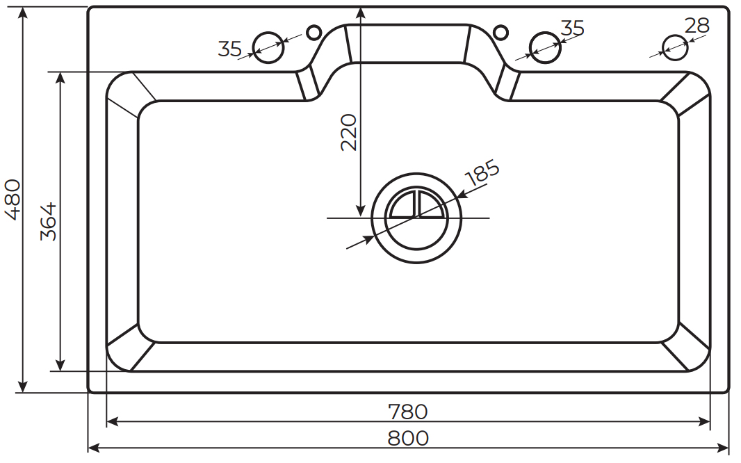 Chậu rửa bát 1 hố Gento GT04-8048 Nano
