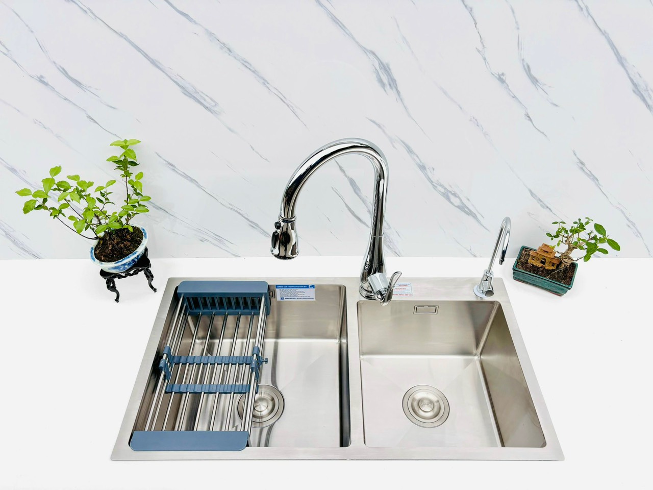 Chậu rửa bát hai hố Roslerer RL04-7843 Inox 304