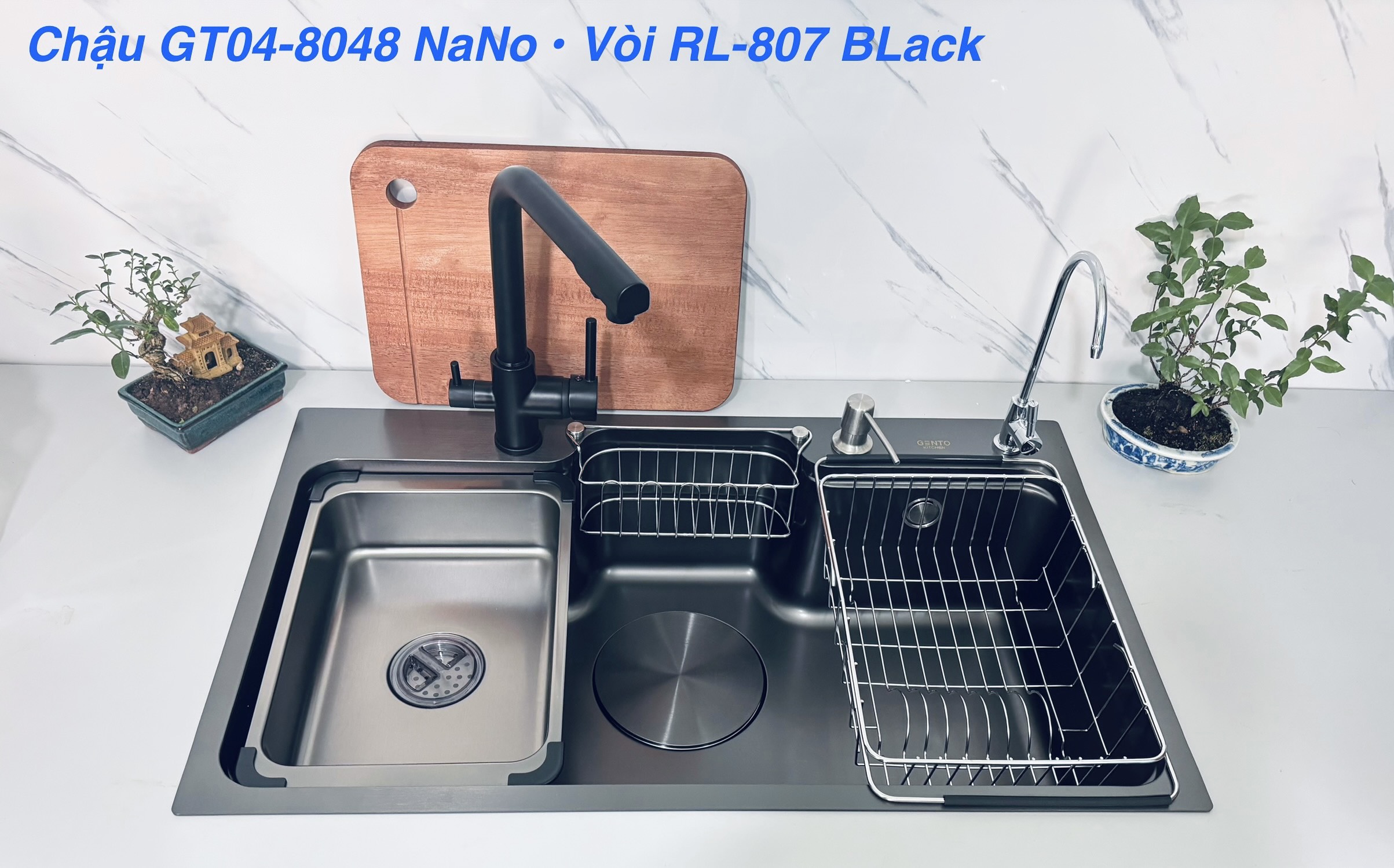 Vòi rửa bát nóng lạnh Roslerer RL-807 black