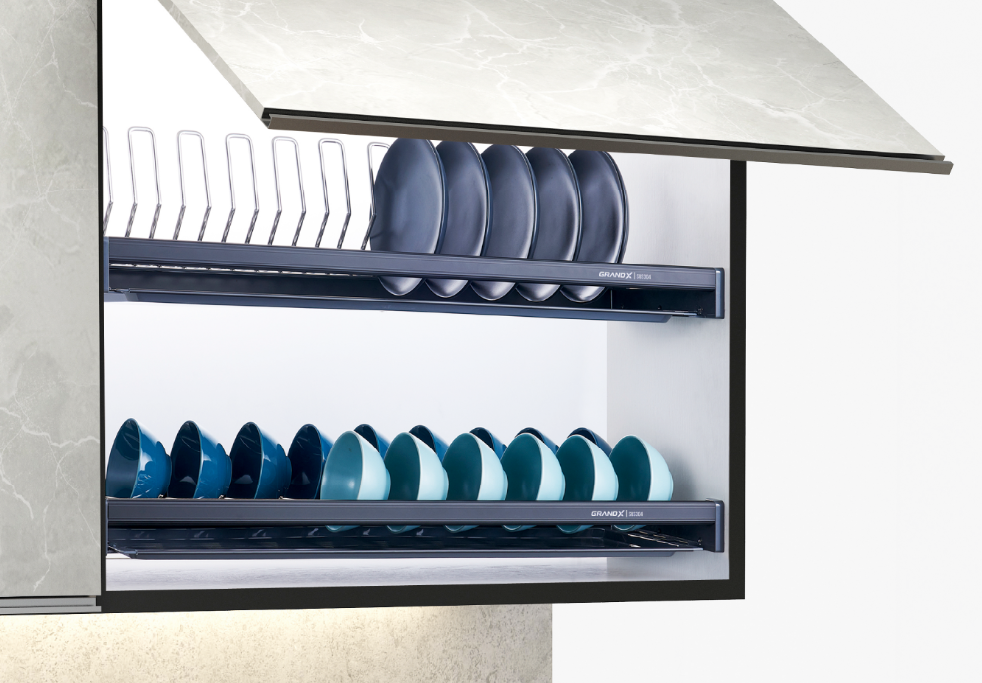 Giá bát cố định nan oval GrandX Inox SUS304 điện hóa xước mờ