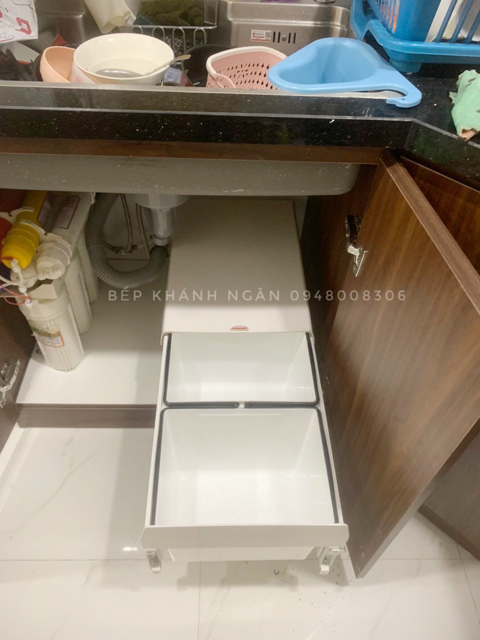 Thùng rác đôi Starkit lắp gầm chậu rửa bát