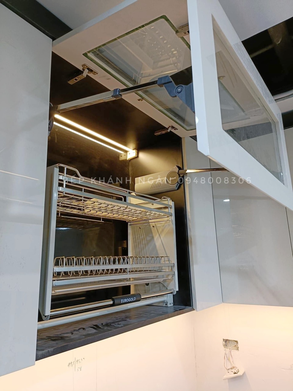 Giá bát nâng hạ Eurogold Inox SUS304 nan dẹt