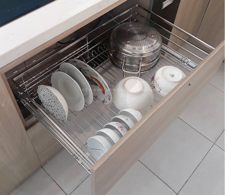 Giá bát đĩa tủ dưới Eurogold Inox 304 nan dẹt