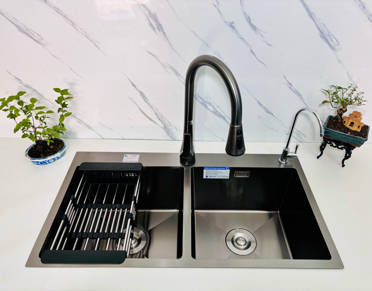 Chậu rửa bát 2 hố Roslerer RL04-8245 Inox 304