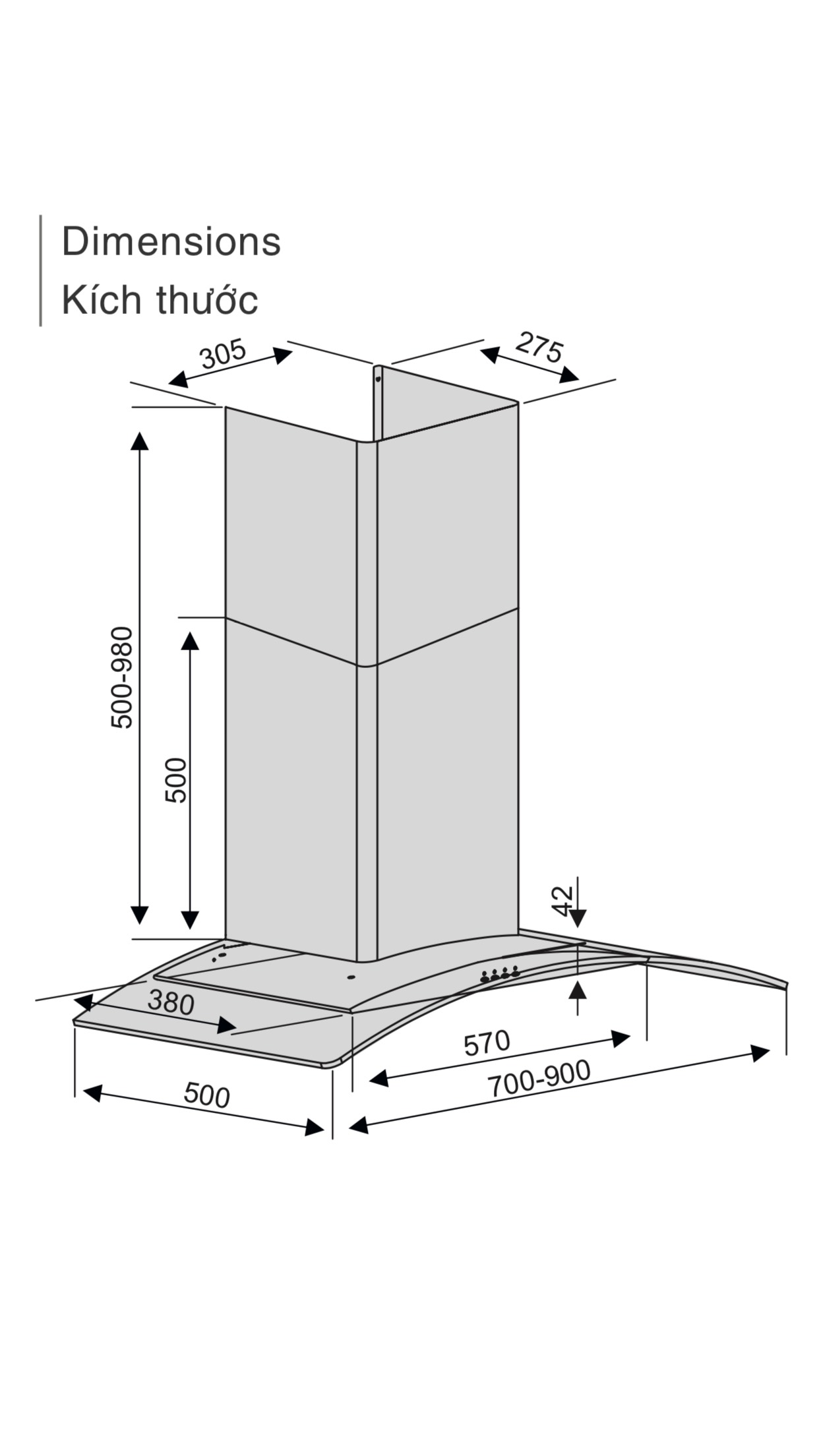 Máy hút mùi  Lorca TA 2001B