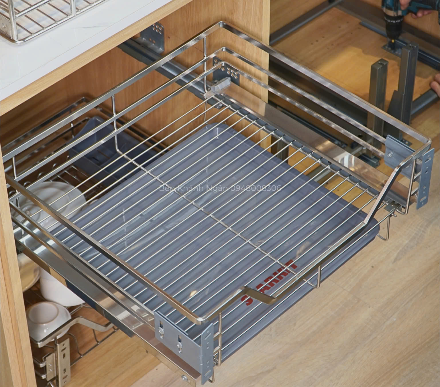 Giá xoong tủ bếp dưới Starkit Inox 304 siêu dày