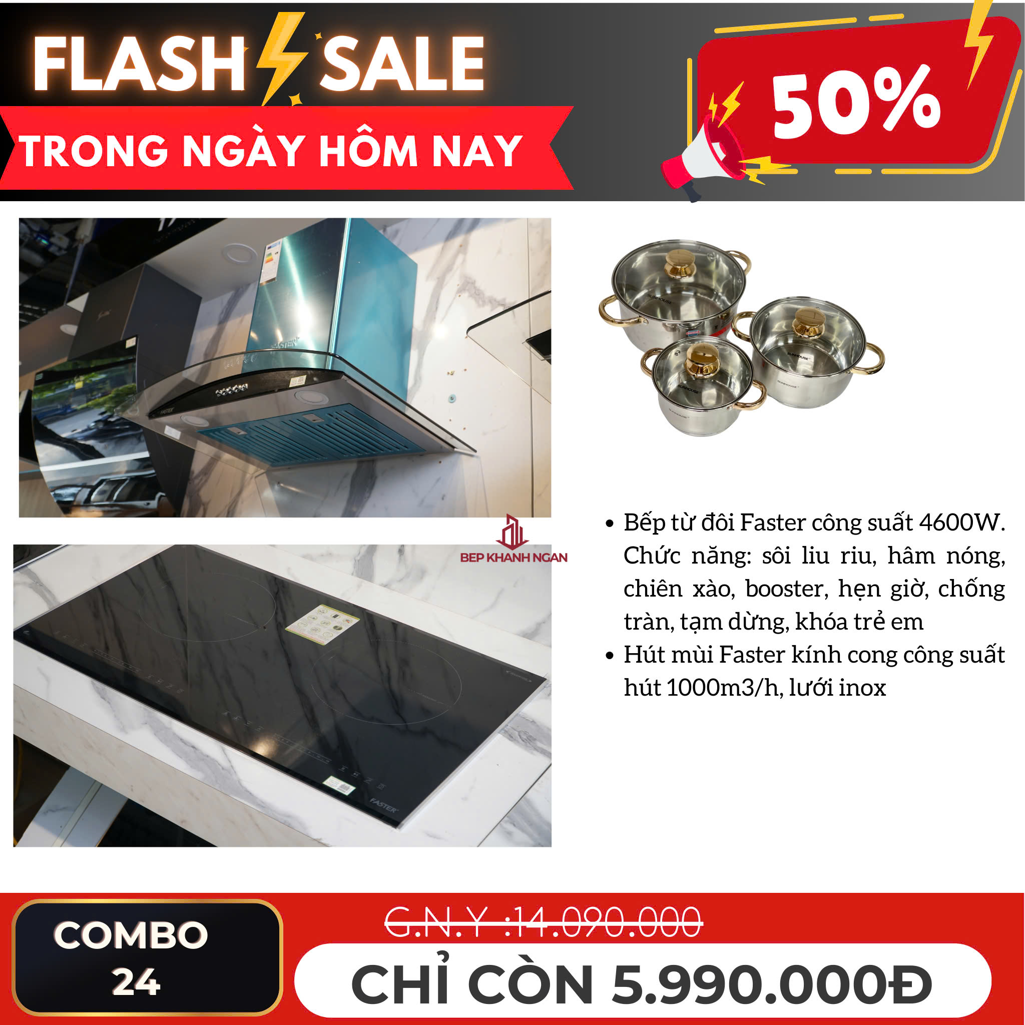 Bếp từ đôi Faster FS I999 New