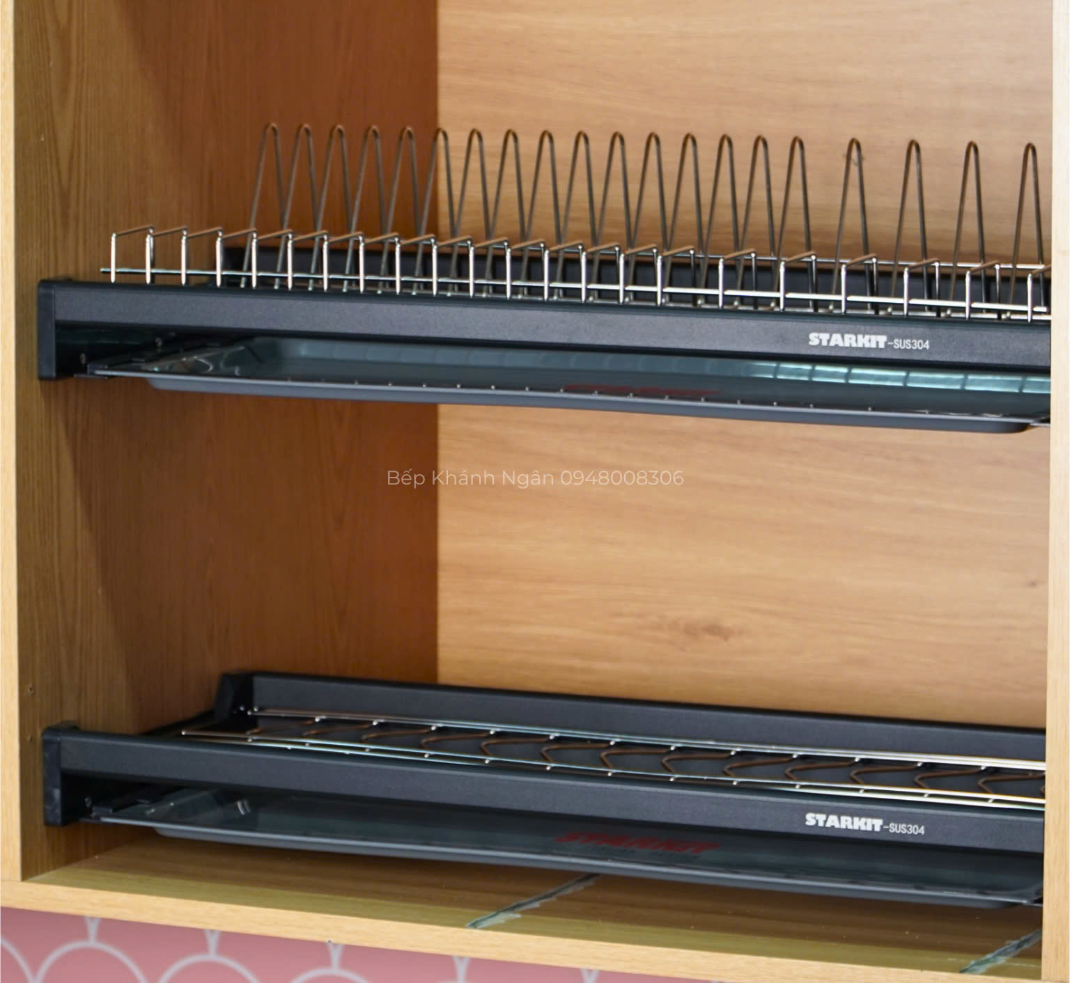 Giá bát cố định tủ bếp trên Starkit Inox 304 nan dẹt