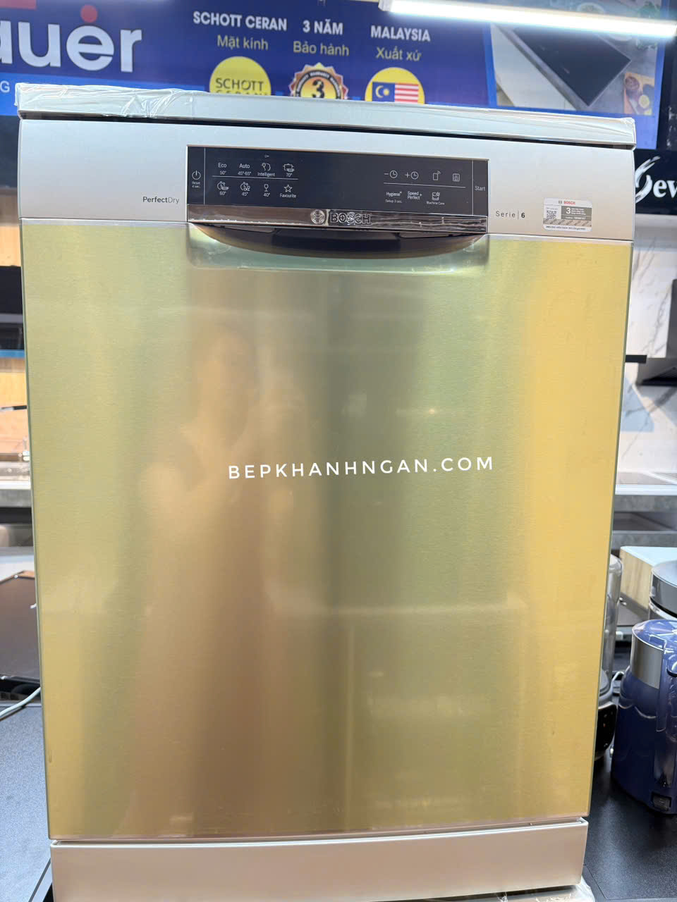 Máy rửa bát Bosch 14 bộ SMS6ZCI01P Serie 6 Sấy Zeolith mới nhất 2025