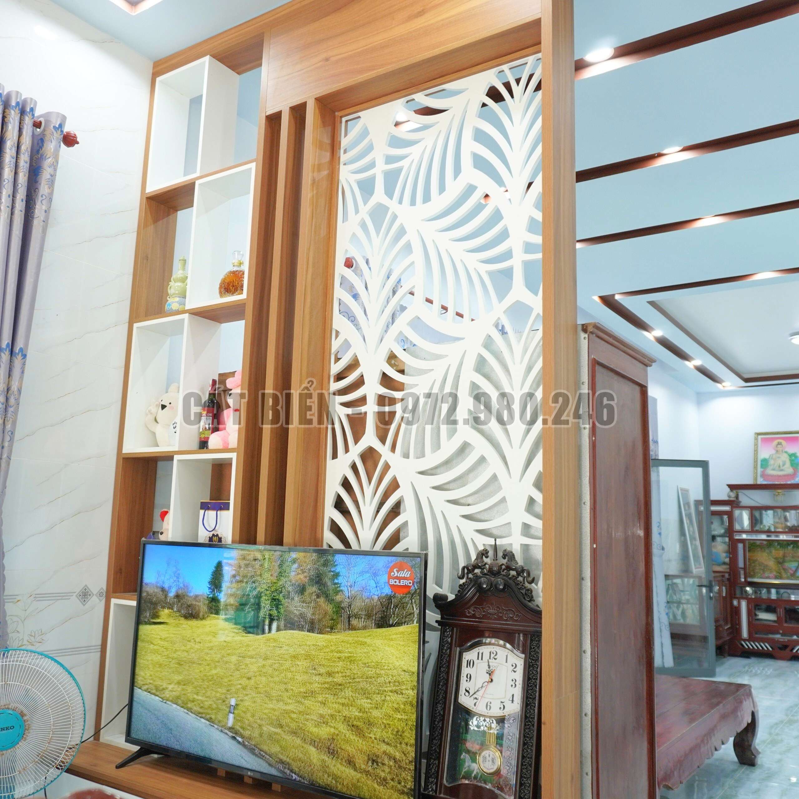 thi công nội thất phòng khách an biên