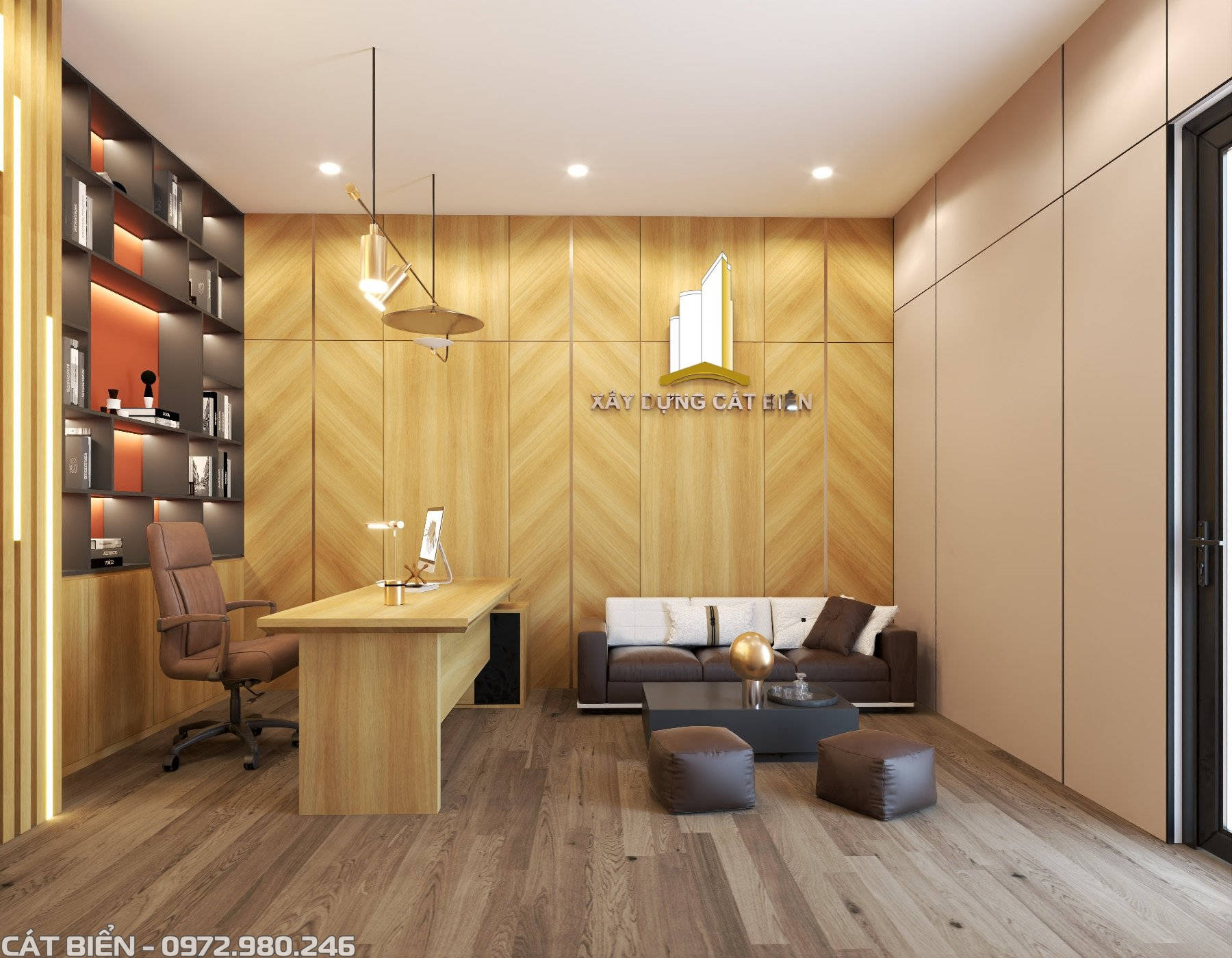 Nội Thất Phòng Làm Việc Xây Dựng Cát Biển NTVP-106