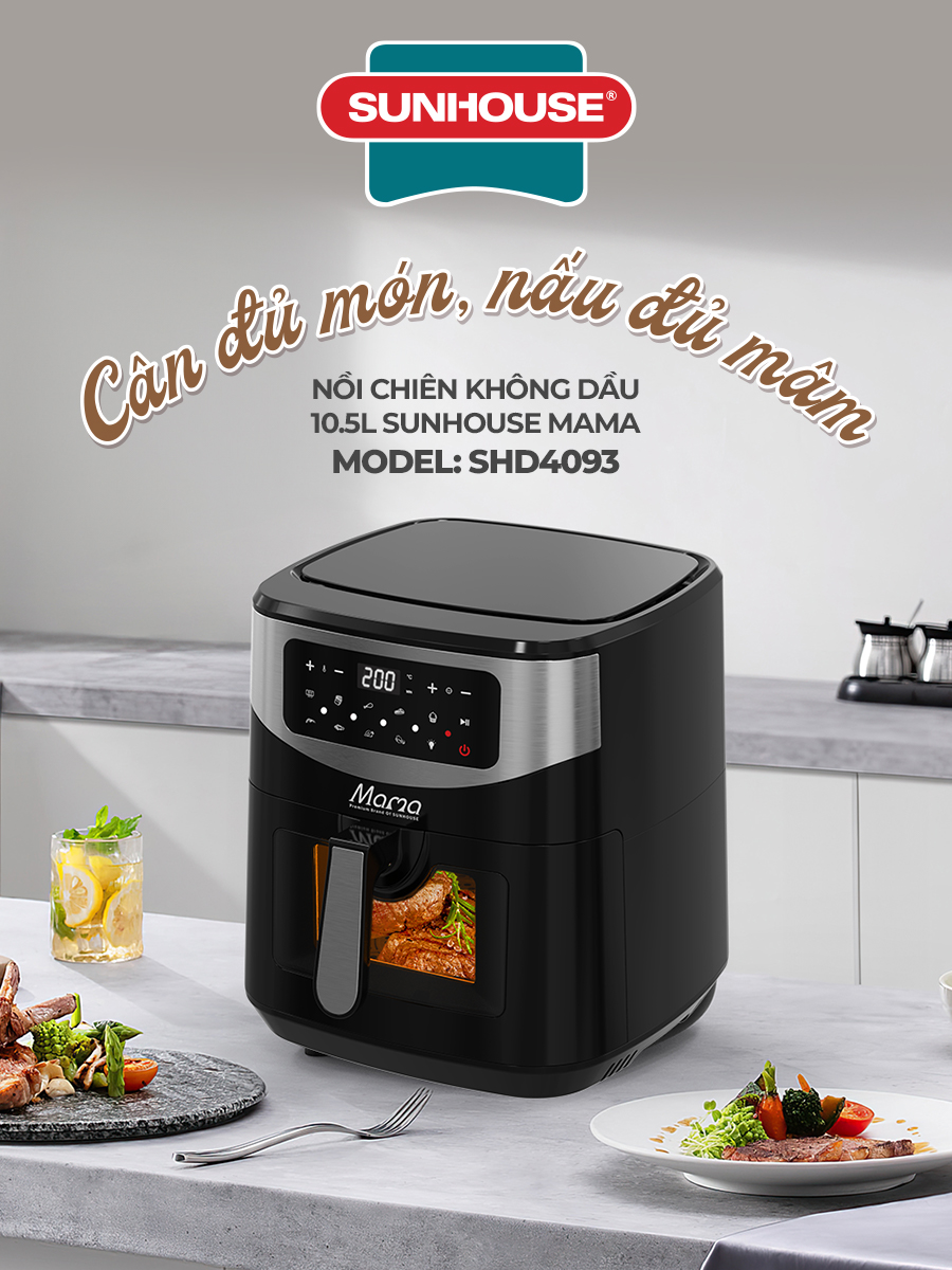 Nồi chiên không dầu 10.5L Sunhouse Mama SHD4093