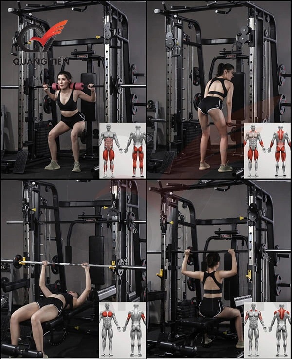 Giàn tạ đa năng HQ-368 – Kèm ghế tạ