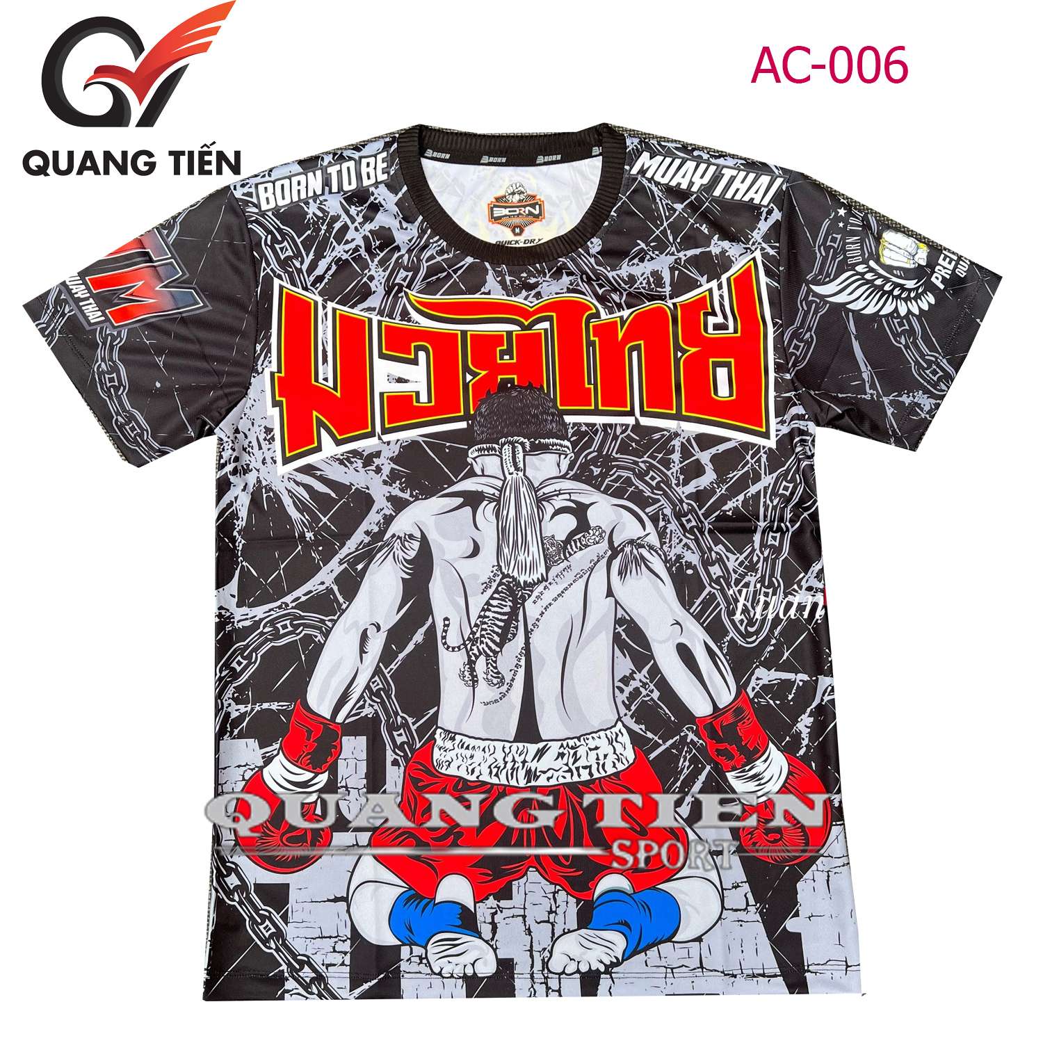 Áo Muay Thai thun lạnh chính hãng cao cấp QTMT-006