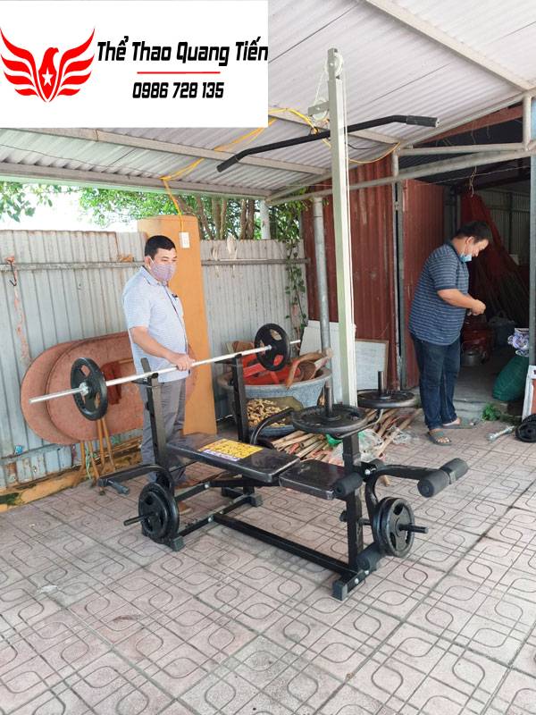 Ghế tập tạ đa năng Xuki đen có kéo xô 2021