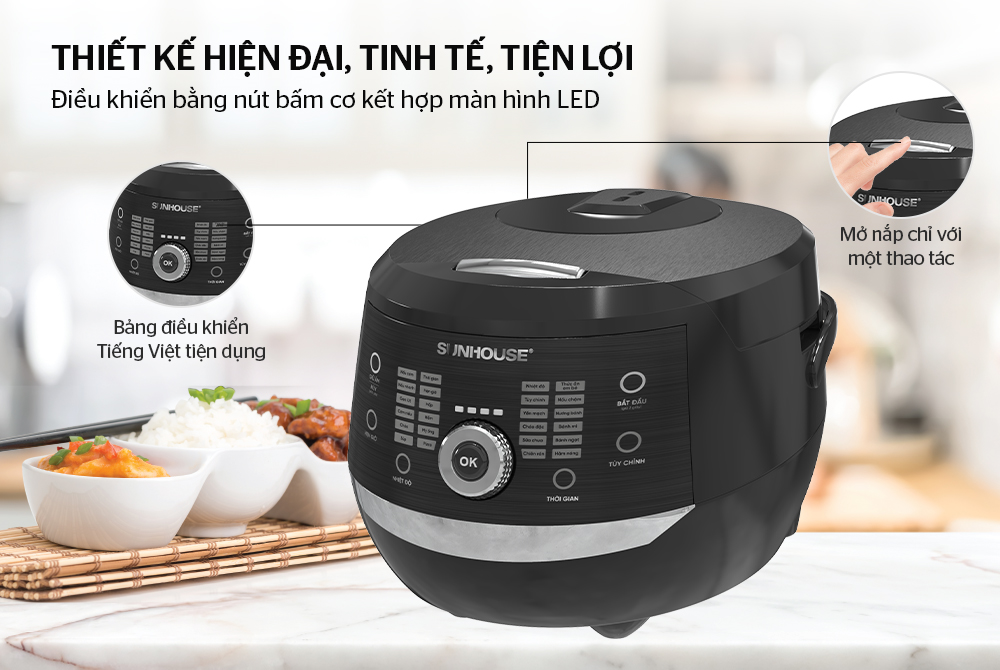 Nồi cơm điện tử 1.8L Sunhouse SHD8911