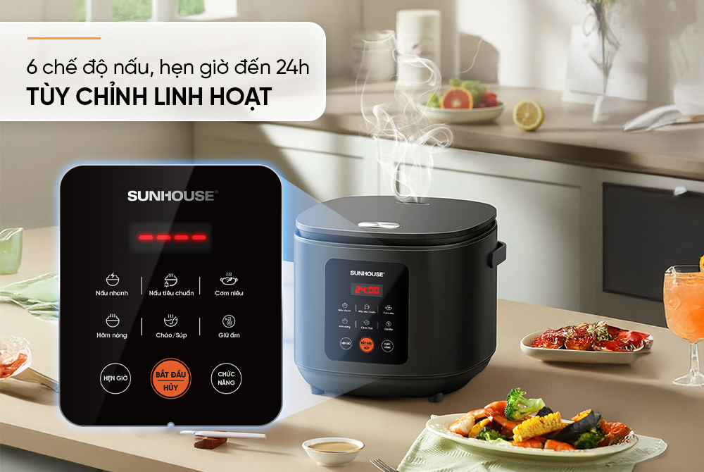 Nồi cơm điện tử 1.5L Sunhouse SHD8825
