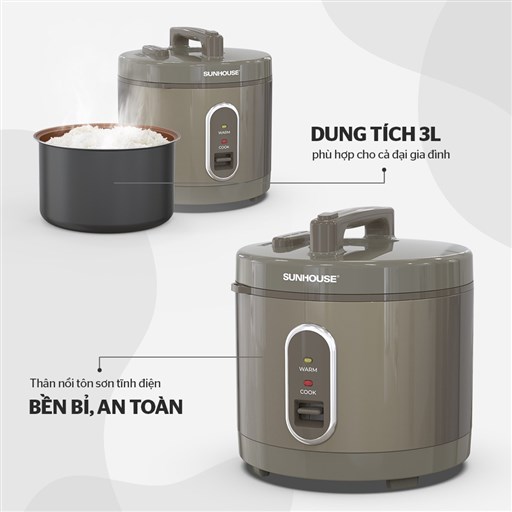 Nồi cơm điện 3L Sunhouse SHD8308