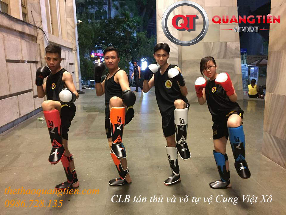 Giáp võ thuật Bảo vệ ống chân liền mu bàn chân Muay Kickboxing BN Fight chính hãng