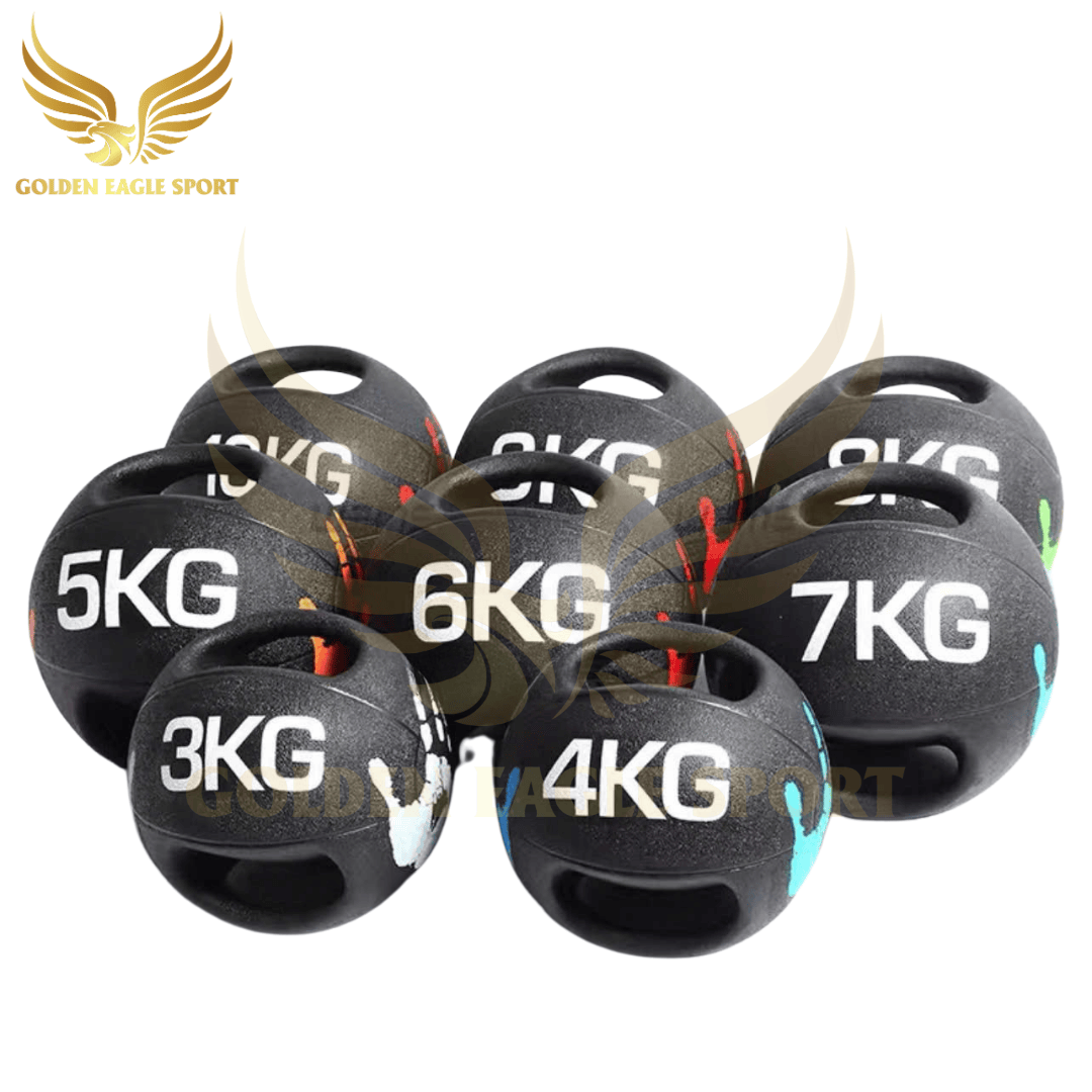 Bóng Tạ Cao Su Thể Lực Có Tay Cầm đủ loại từ 3-10kg (Sản phẩm có thể khác màu sắc minh hoạ)