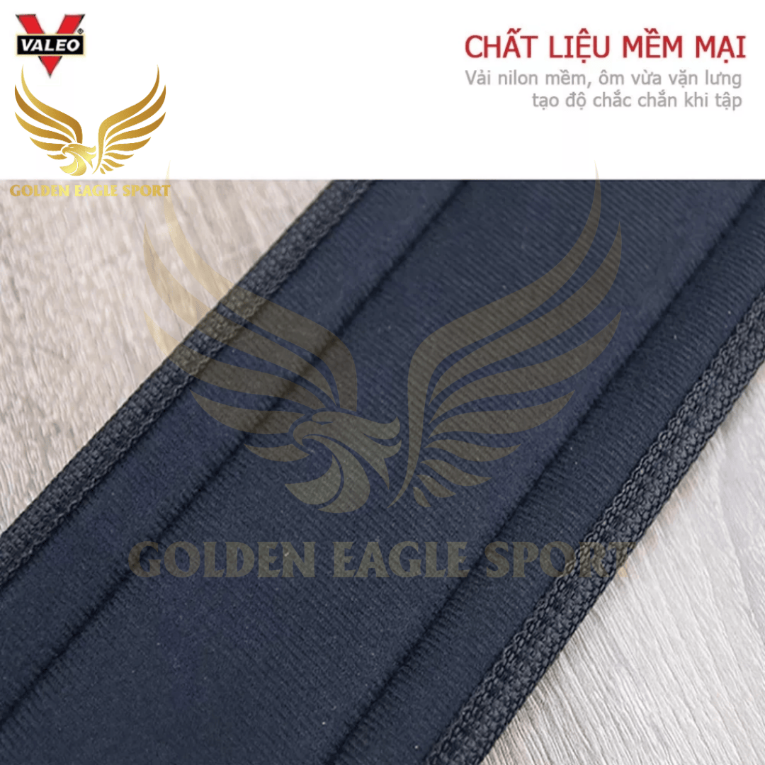 Đai Lưng Tập Gym VALEO Vải, Hỗ Trợ Lưng Khi Tập Gym, Luyện Tập Thể Thao, Squat, Deatlift , Powerlift