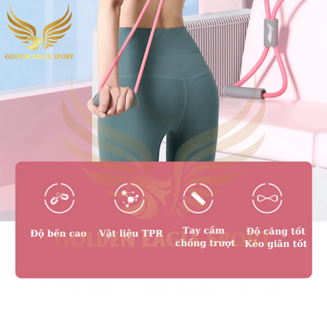 Dây Tập Kháng Lực Số 8 KB-110 Tập Gym Đa Năng, Dây Kháng Lực Tập Yoga Chất Liệu Silicone Bền Bỉ