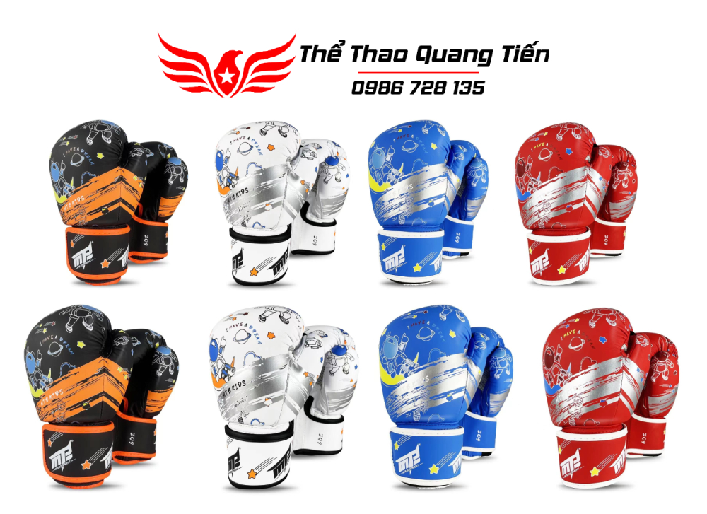 Găng tay boxing mini màu đỏ MTB trẻ em 6oz 6.0 new cá tính new 2025