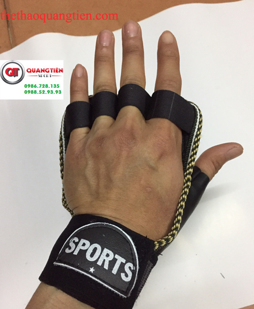Găng tay tập tạ sport QT19 hai vòng cổ tay