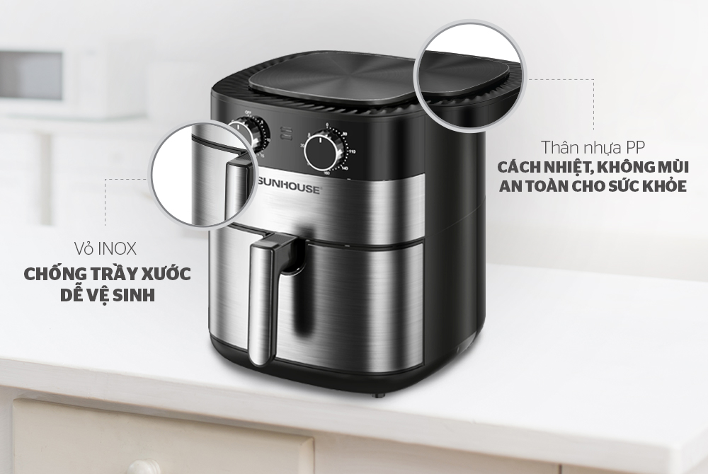 Nồi chiên không dầu 6.0L Sunhouse SHD4026