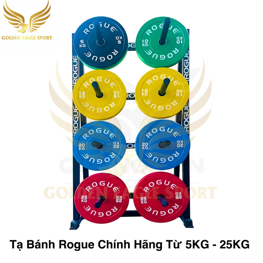 Tạ bánh cao su ROGUE cao cấp lỗ 50 nhập khẩu 20kg (màu xanh biển)