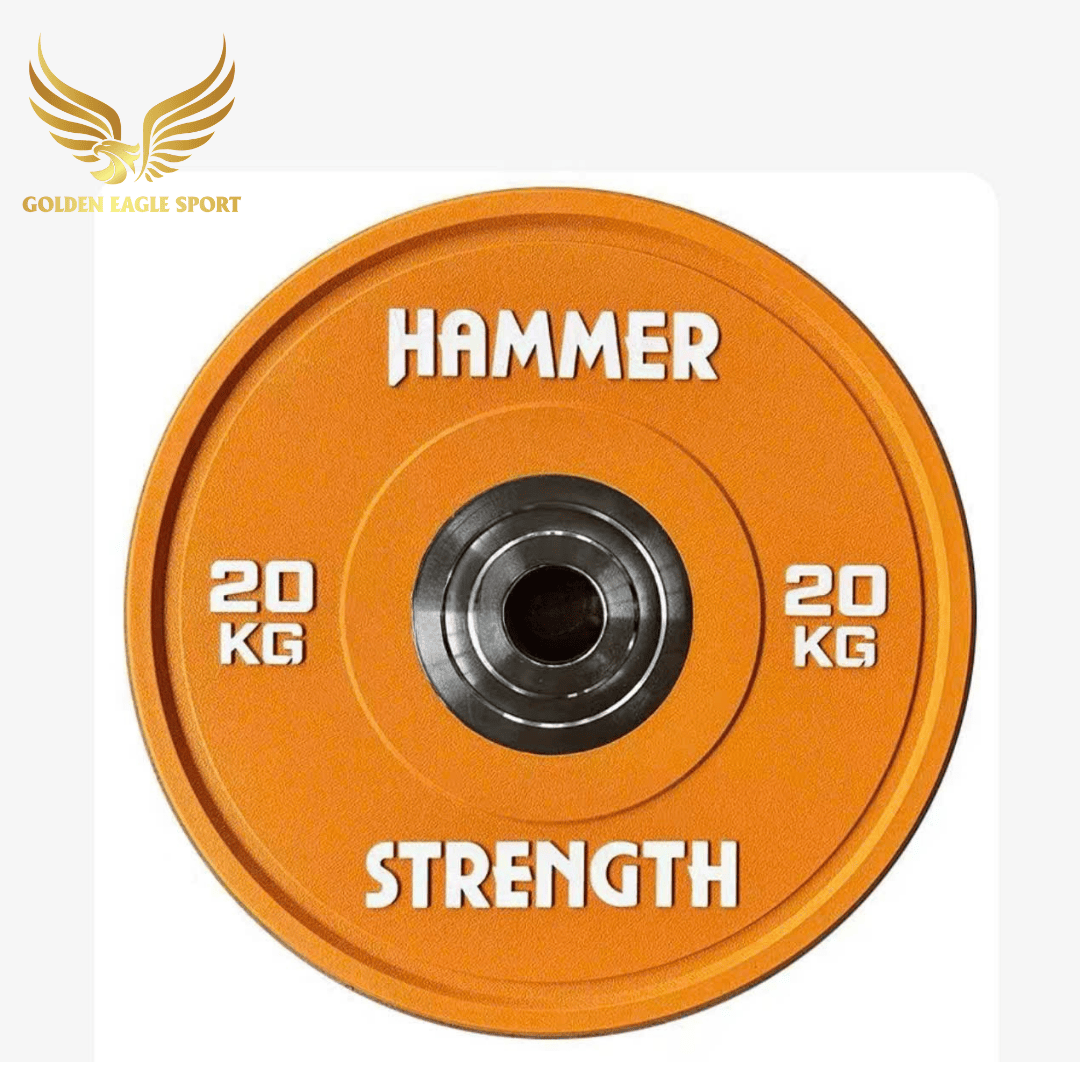 Tạ bánh cao su lõi thép nhỏ Hammer Strength cao cấp lỗ 50 nhập khẩu (set 5-25kg)