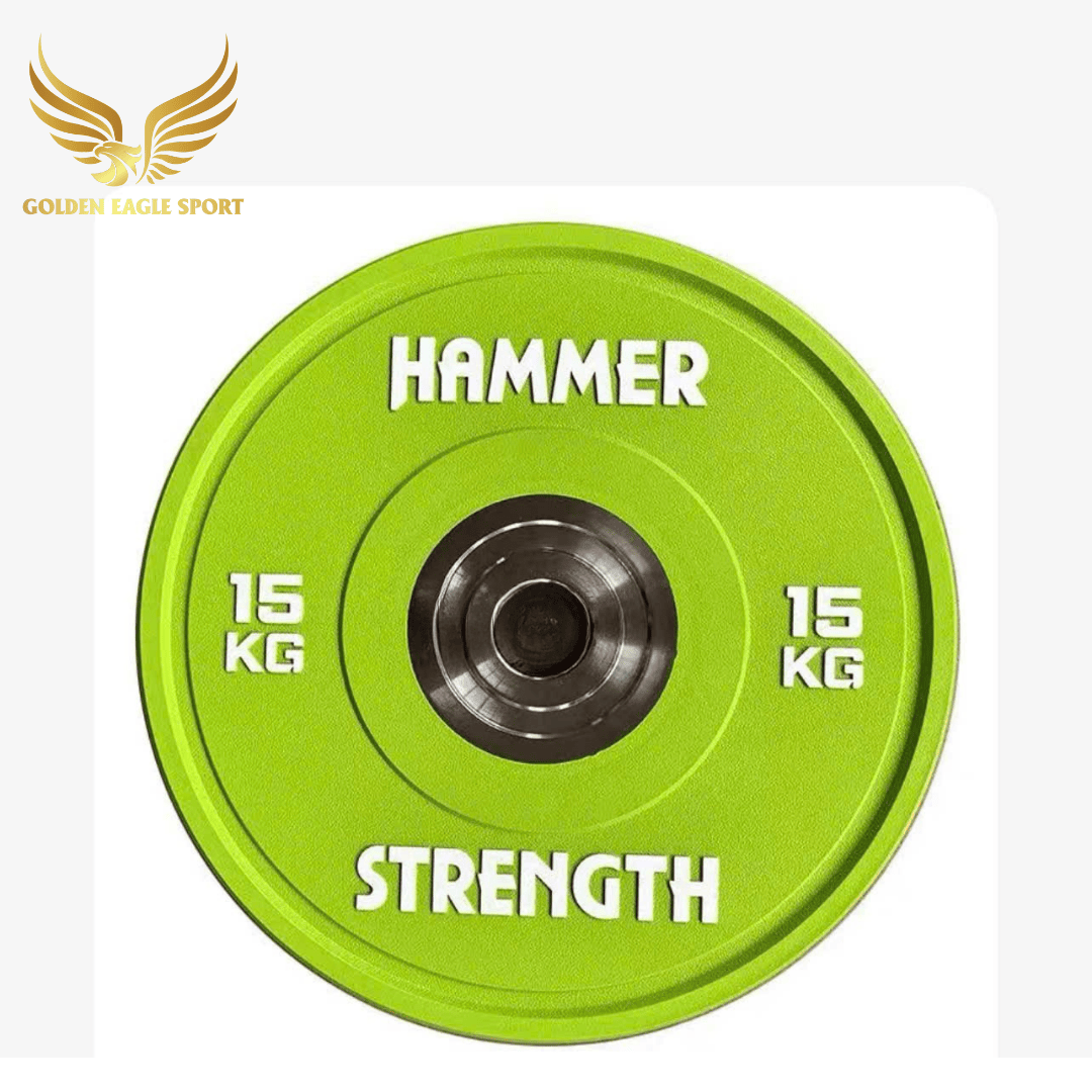 Tạ bánh cao su lõi thép nhỏ Hammer Strength cao cấp lỗ 50 nhập khẩu (set 5-25kg)