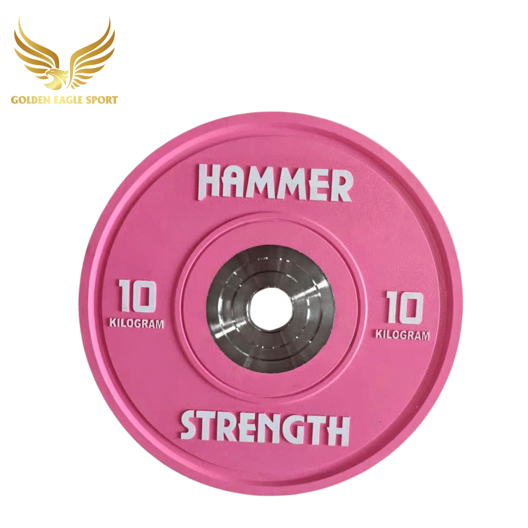 Tạ bánh cao su lõi thép nhỏ Hammer Strength cao cấp lỗ 50 nhập khẩu (set 5-25kg)