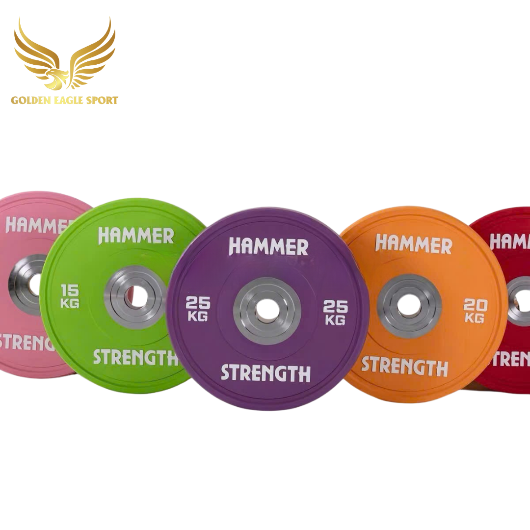Tạ bánh cao su lõi thép nhỏ Hammer Strength cao cấp lỗ 50 nhập khẩu (giá 1 cặp)