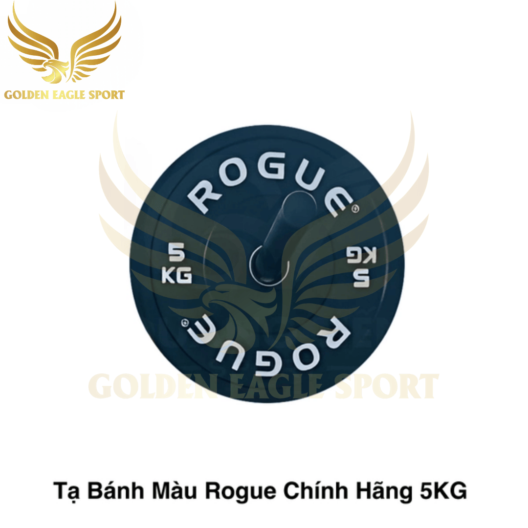 Tạ bánh cao su ROGUE cao cấp lỗ 50 nhập khẩu 5kg (màu đen)