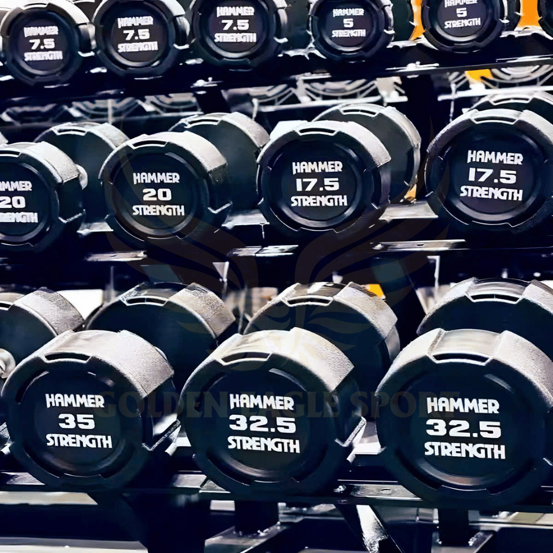 Tạ tay cao su Hammer Strength màu đen cao cấp nhập khẩu (giá 1 chiếc)