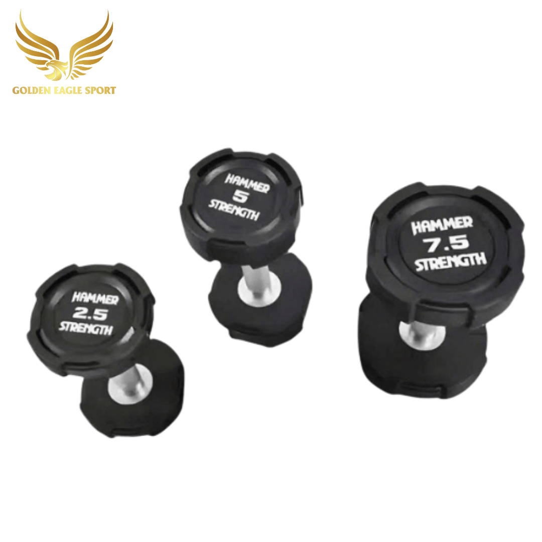 Tạ tay cao su Hammer Strength màu đen cao cấp nhập khẩu (giá 1 chiếc)
