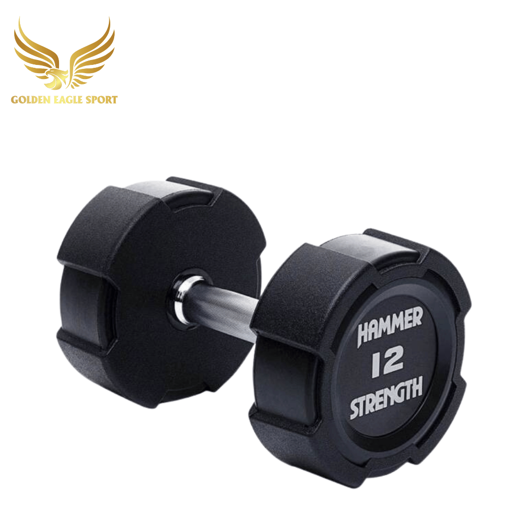 Tạ tay cao su Hammer Strength màu đen cao cấp nhập khẩu (giá 1 chiếc)
