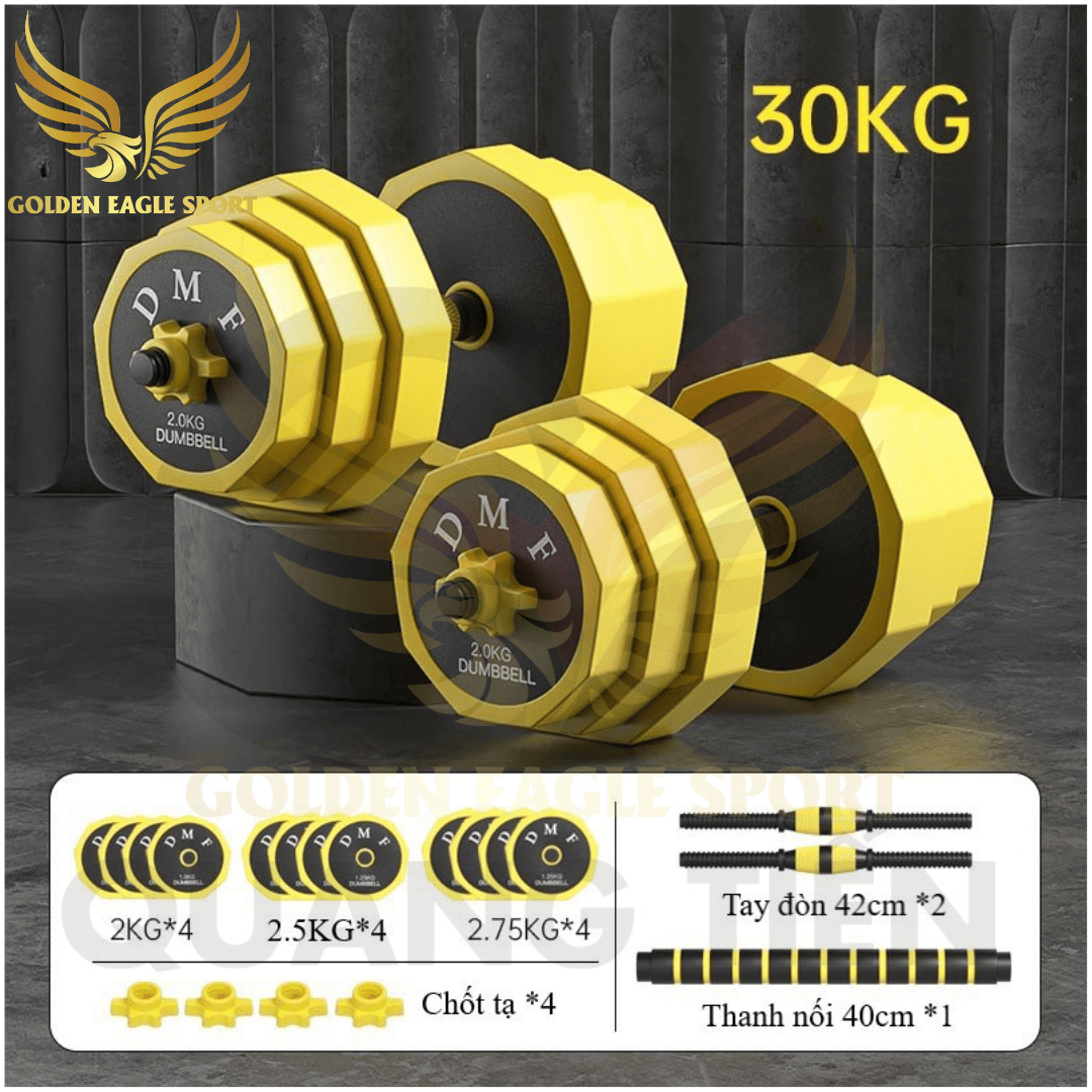 Tạ Tay + Tạ Đẩy kết hợp (2 in 1) chất liệu sắt- Loại 20-30-40KG ver1