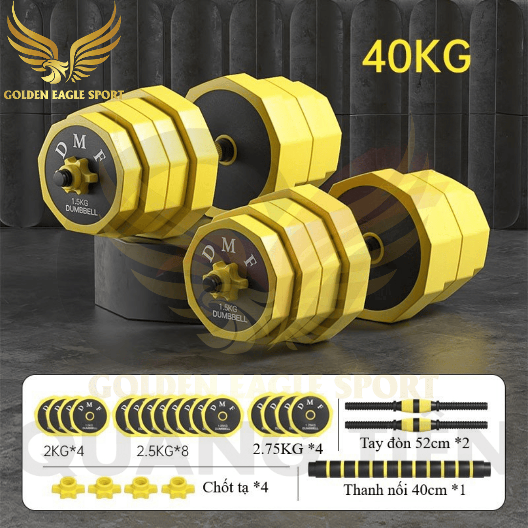 Tạ Tay + Tạ Đẩy kết hợp (2 in 1) chất liệu sắt- Loại 20-30-40KG ver1