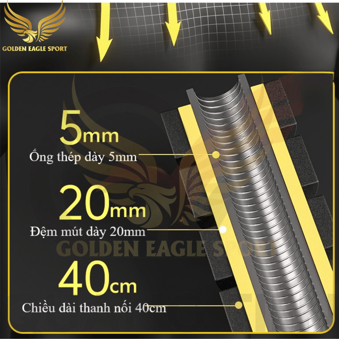 Tạ Tay + Tạ Đẩy kết hợp (2 in 1) chất liệu sắt- Loại 20-30-40KG ver1