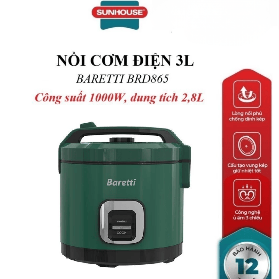 Nồi cơm điện 3.0L Baretti BRD865