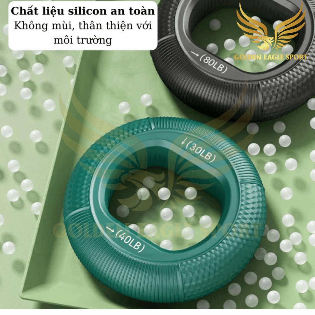 Vòng silicon tập cơ tay công thái học, cầm nắm luyện tập sức mạnh ngón tay phục hồi chức năng