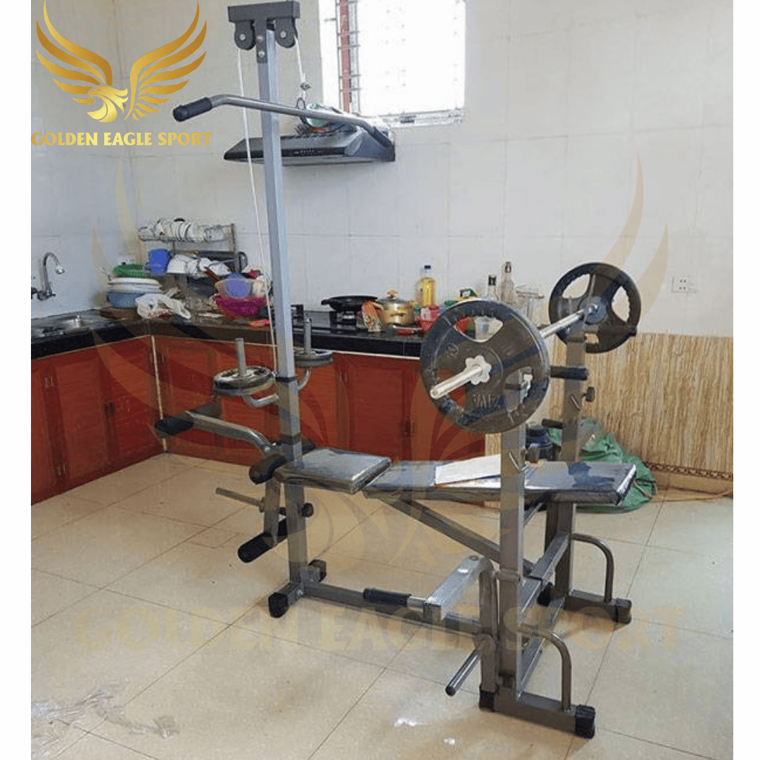 Ghế tập tạ đa năng Xuki đen có kéo xô 2021