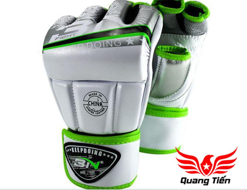 Găng tay hở ngón MMA BN Găng tay BN MMA cao cấp - MMA Gloves - xám