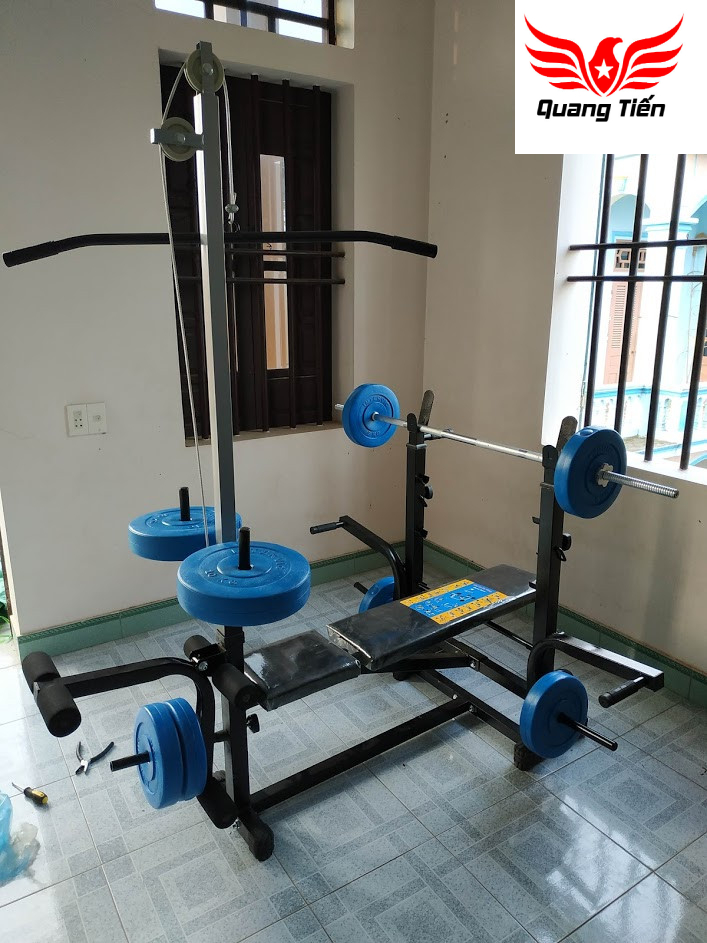 Ghế tập tạ đa năng Xuki đen có kéo xô 2021