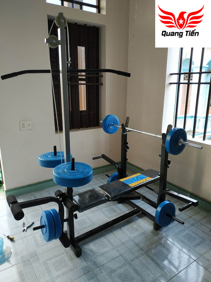 Ghế tập tạ đa năng Xuki đen có kéo xô 2021